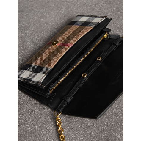 burberry leather wallet chain|burberry black wallet.